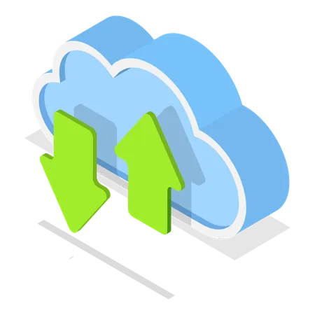 Uploading and downloading cloud data  Illustration