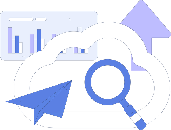 Uploading cloud data  Illustration