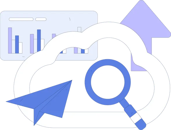 Uploading cloud data  Illustration