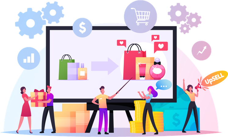 Upselling Online Marketing Illustration