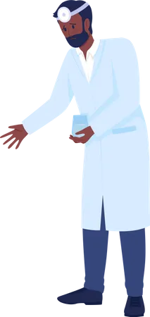 Upset Doctor Semi Flat Color Vector Character Posing Figure Full Body Person On White Trying To Reassure And Support Simple Cartoon Style Illustration For Web Graphic Design And Animation Illustration