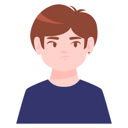 Upset Male Avatar  Illustration