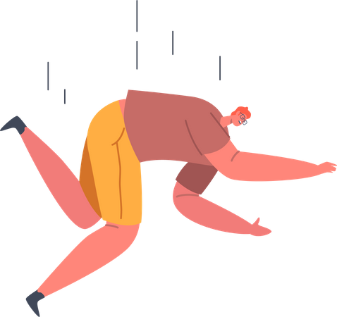 Upset man falling down  Illustration