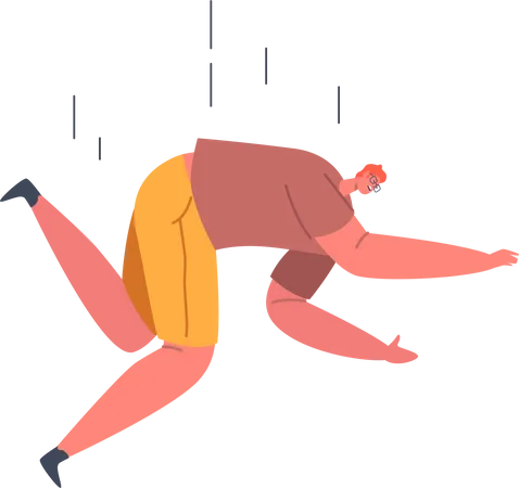 Upset man falling down  Illustration