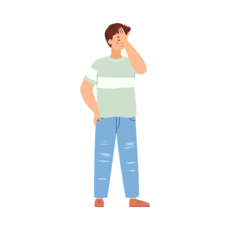 Upset man feeling disappointment or failure  Illustration