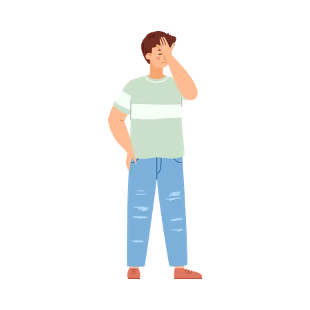 Upset man feeling disappointment or failure  Illustration