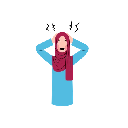 Upset muslim woman  Illustration
