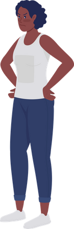 Upset woman with hands on hips  Illustration