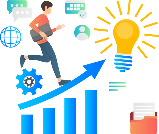 Upward business growth  Illustration