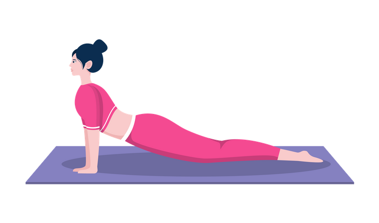 Upward facing dog pose  Illustration