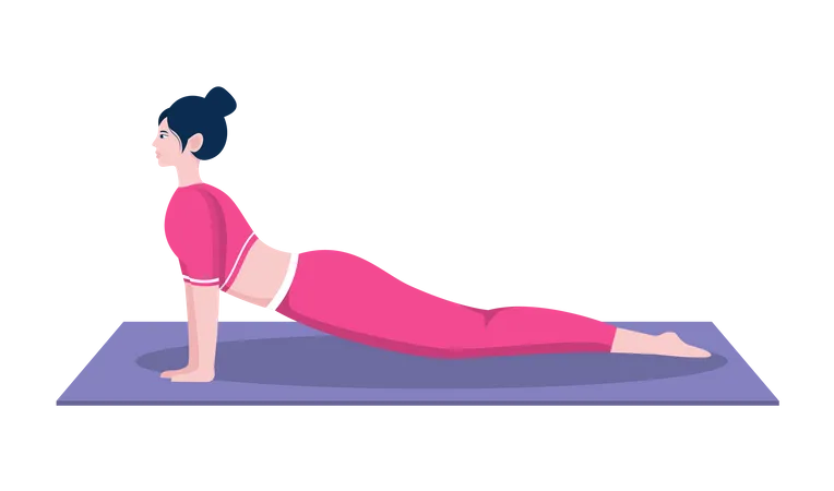 Upward facing dog pose  Illustration