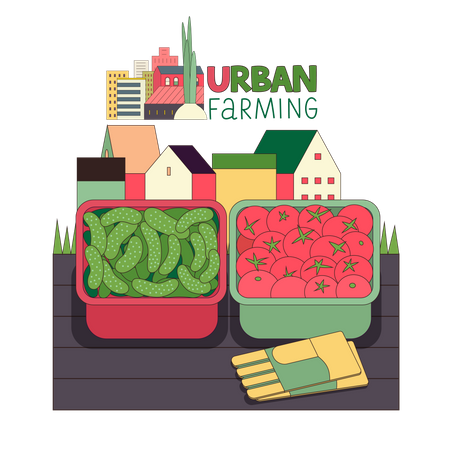 Urban farming Illustration
