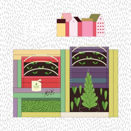 Urban farming and gardening  Illustration