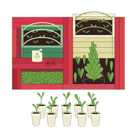 Urban farming and gardening  Illustration