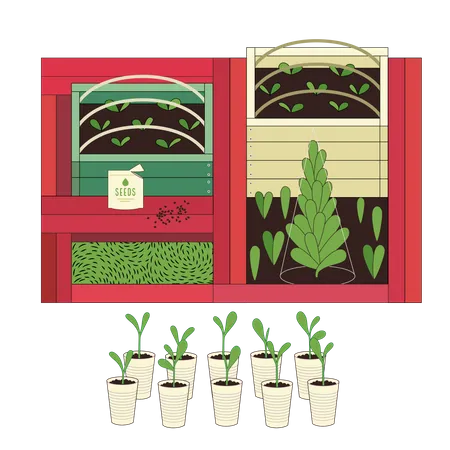 Urban farming and gardening  Illustration