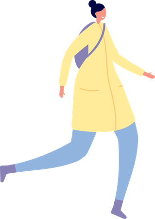 Urban girl walking  Illustration