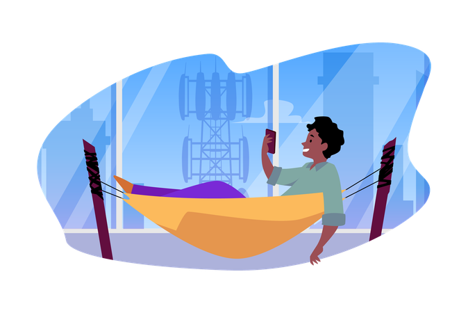 Urban hammock relaxation vector  Illustration