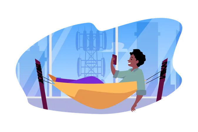 Urban hammock relaxation vector  Illustration