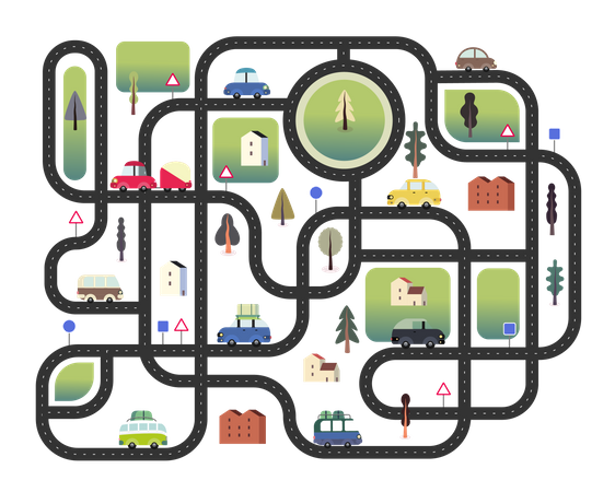 Urban road map  Illustration