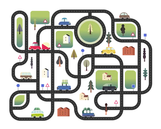 Urban road map  Illustration