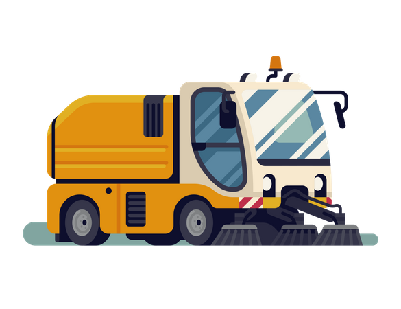 Urban sweeper truck  Illustration