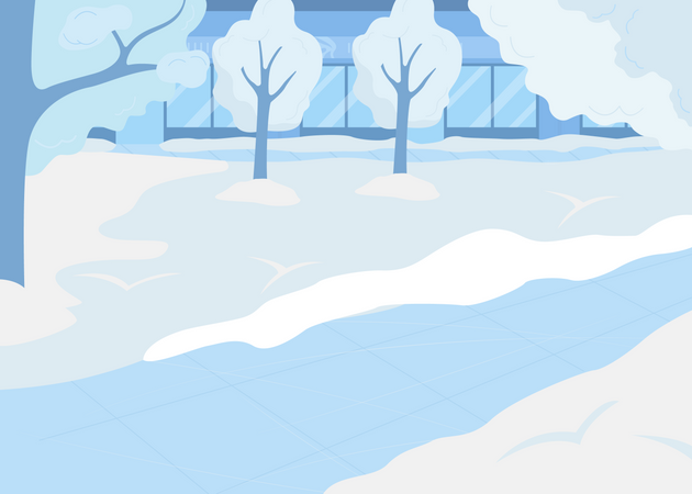 Urban winter park  Illustration