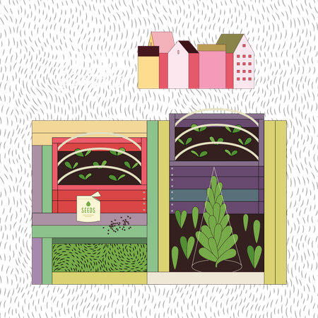 Urbane Landwirtschaft und Gartenbau  Illustration