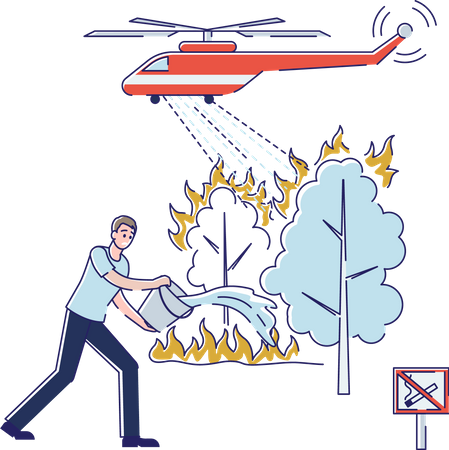 Incendie de forêt d’urgence  Illustration