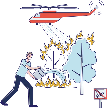 Incendie de forêt d’urgence  Illustration