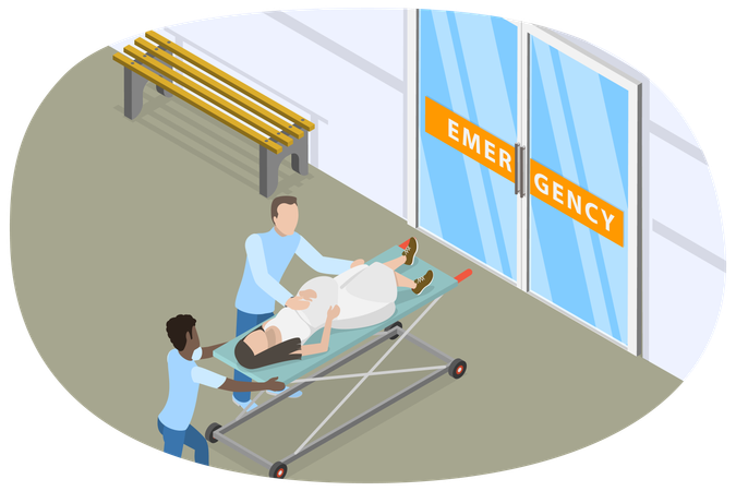 Urgent Giving Birth  Illustration