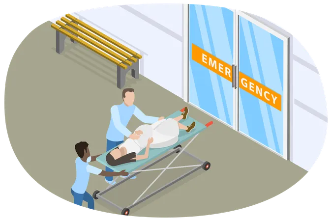 Urgent Giving Birth  Illustration