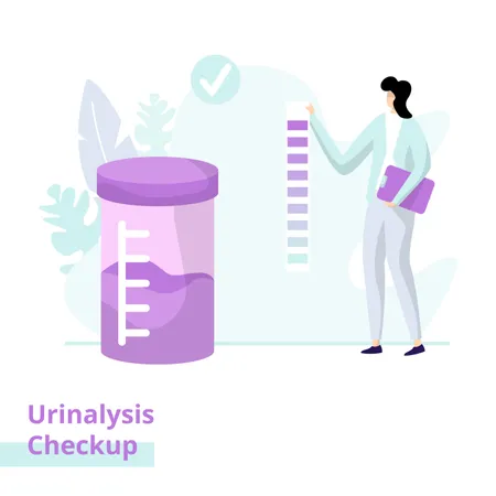 Illustration Urinalysis Checkup Health Checkup Concepts Landing Pages Templates UI Web Mobile App Banner Flyer 일러스트레이션