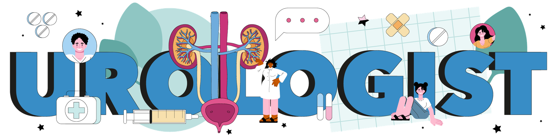 Urinary system examination  Illustration