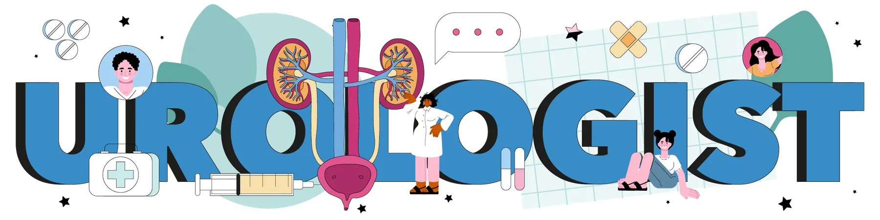 Urinary system examination  Illustration