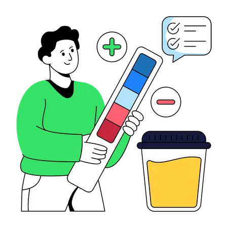Urine Test conducted by doctor  Illustration