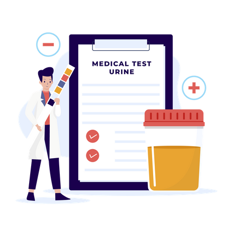 Urine test for medical and healthcare  Illustration