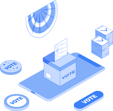 Urna de votación para las elecciones  Ilustración