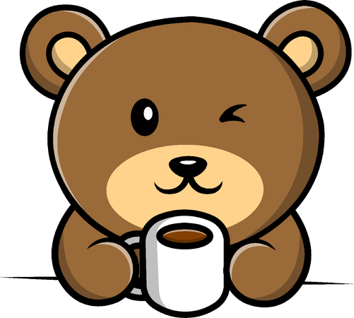 Urso Beber Café  Ilustração