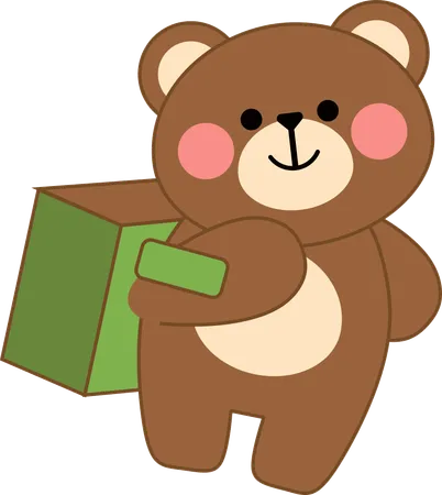 Urso com bolsa  Ilustração