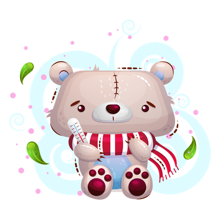 Urso doente  Ilustração