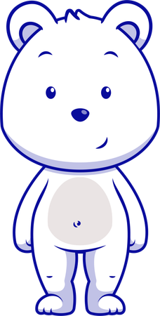 Urso polar em pé  Ilustração