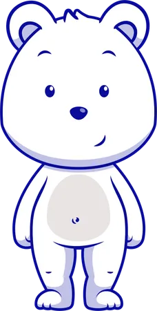 Urso polar em pé  Ilustração