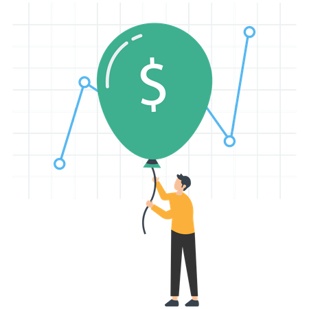 US Dollar value rising due to interest rate hike  Illustration