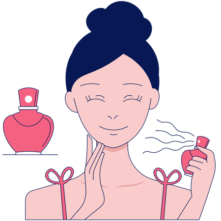 Usando perfume  Ilustração