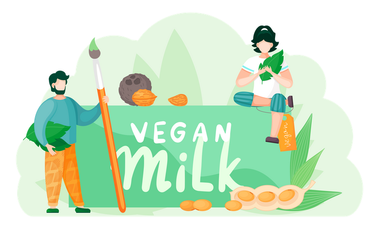 Usa leche vegana  Ilustración