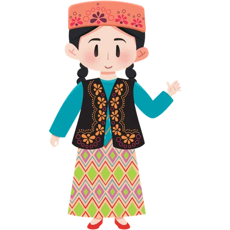 Roba-Mädchen aus Usbekistan  Illustration