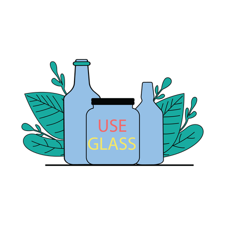 Use glass bottle  Illustration
