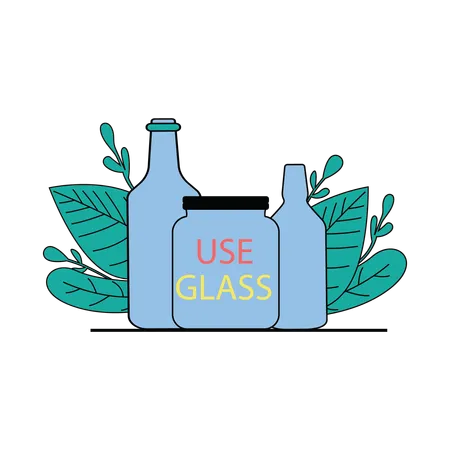 Use glass bottle  Illustration