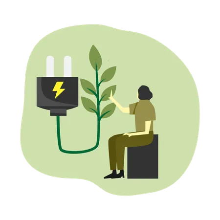 Use of Environmentally Friendly Electricity  Illustration