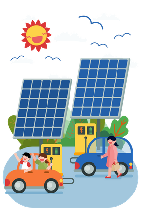 Best Premium Use of solar energy Illustration download in PNG & Vector  format